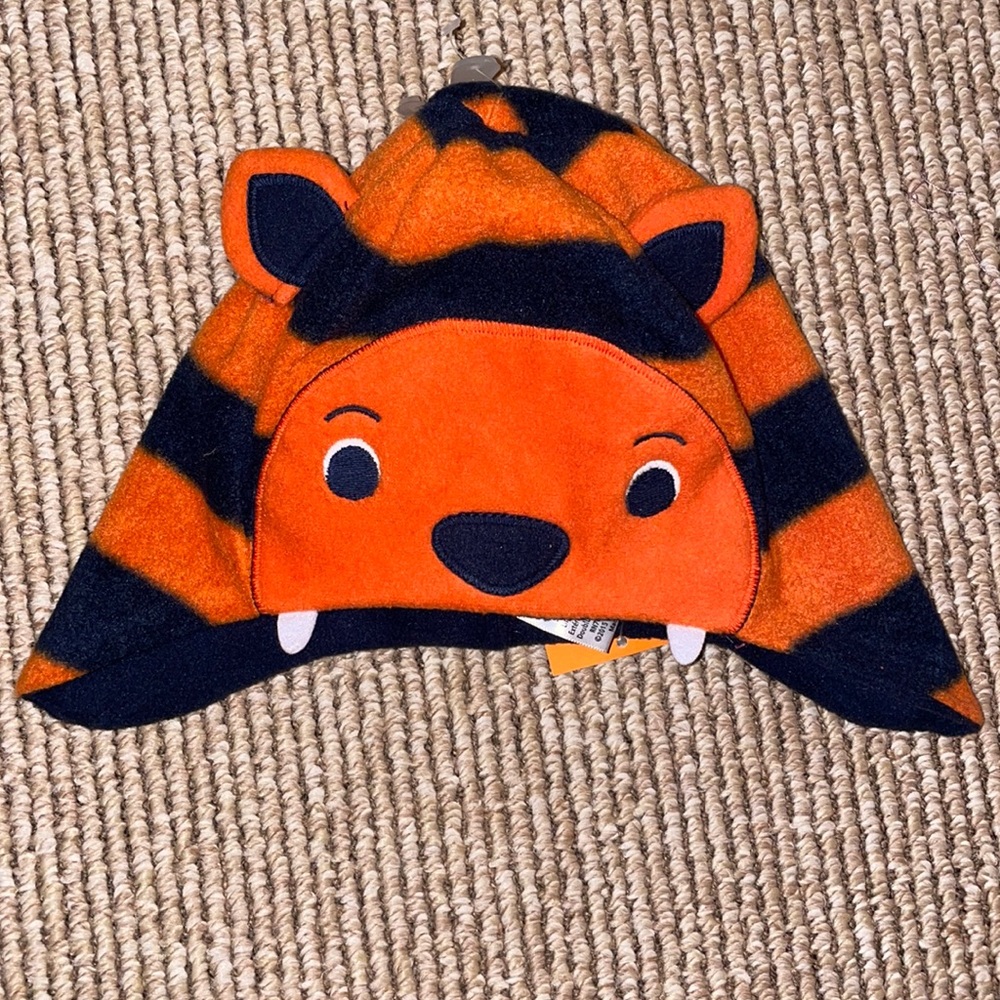 Gymboree Orange and Navy Striped Tiger Hat